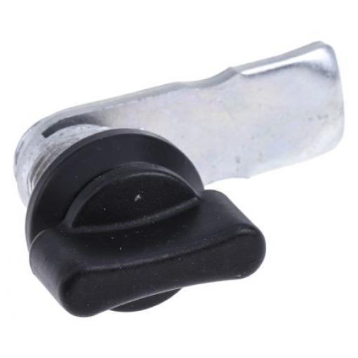 Zámek skříňky S klíčem, Knoflík, Tlakově litý zinek, hloubka od panelu k jazýčku: 13.5 mm, Chromová 16.2 x 14.2 mm RS