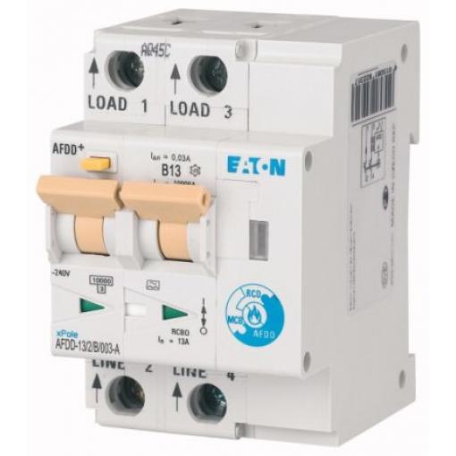Eaton Proudový chránič, rozsah: AFDD 2pólový 13 A vypínací citlivost 30 mA, rozsah: AFDD St. IEC/EN-62606