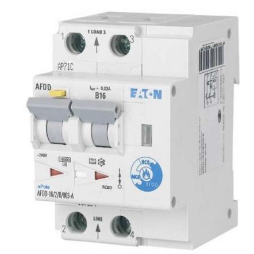 Eaton Domovní jistič RCBO, rozsah: AFDD 2pólový 16 A vypínací citlivost 30 mA, rozsah: AFDD St. RoHS, IEC
