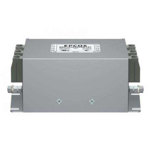 Filtr EMC, řada: B84143A*R107, 520V ac, 50/60 Hz, Montáž do panelu, Šroubová, 20 A, počet fází: 3, 3.1 mA, EPCOS, 3.3
