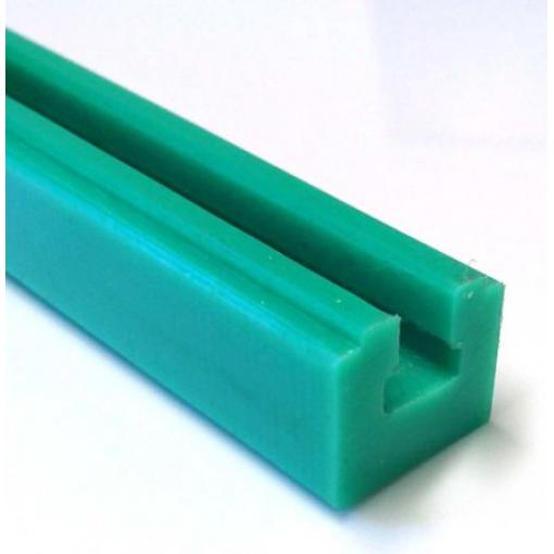 RS PRO Vodítko řetězu, GL1B, 10B, Polyetylen, Zelená, šířka: 30 mm, výška: 35 mm, délka: 2 m