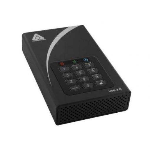 Přenosný pevný disk, model: Aegis Padlock DT Externí Přenosný CE 2 TB Průmyslová třída Apricorn MLC Autodestrukční 70 °C