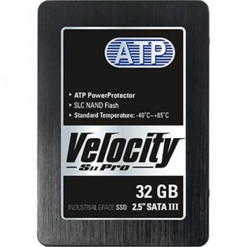 SSD, model: Velocity SII Pro Interní 2.5 in AES-256 32 GB 140-2 Průmyslová třída ATP SLC 85 °C -40 °C