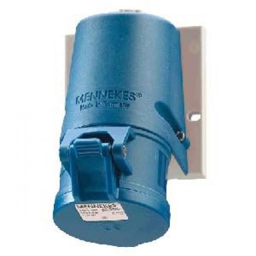 MENNEKES Průmyslová napájecí zásuvka, řada: P-4011101-01, IP44, Nástěnná barva Modrá, 16 A 3P+PE, 230 V