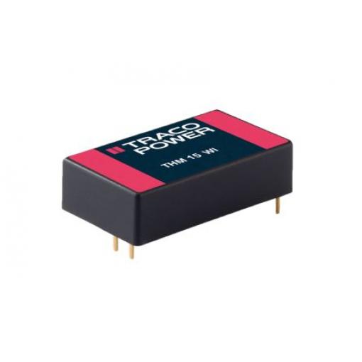 TRACOPOWER Měnič DC/DC THM 15WI, výstup: 15 V dc 5 kV ac, Vin 75V dc 500 mA, Vin 18V 15 W -40 °C 85 °C Průchozí otvor