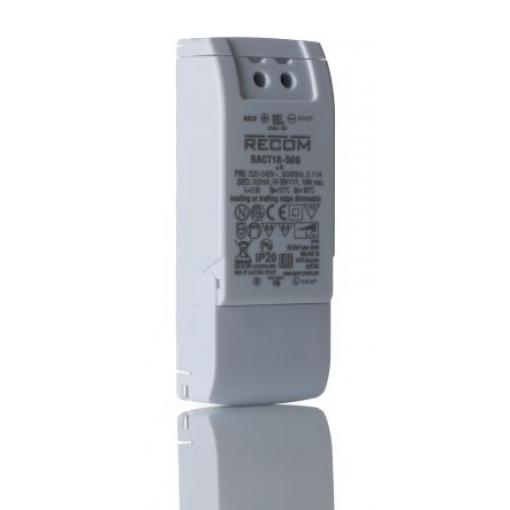 LED ovladač, řada: RACT18 RACT18-500 18/36 V dc 500 mA 18 W IP20 Recom