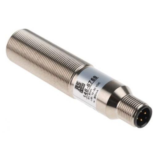 RS PRO Snímač přiblížení Válec se závitem M18 x 1 5 mm 200mA IP67 50 Hz PnP 1000 V ac 30 V dc