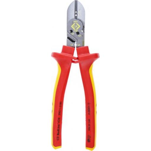 Kombinované štípací kleště Splňuje normu VDE/1000V, celková délka: 180 mm, Pryž Zapuštěné, Dvojí materiál, Měď, Hliník