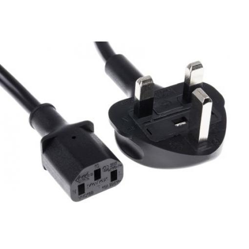 Napájecí šňůra 5 m, Černá, A: IEC C13, B: BS1363 Polyvinylchlorid, 250 V RS PRO
