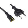 Napájecí šňůra 5 m, Černá, A: IEC C7, B: BS1363 Polyvinylchlorid, 250 V RS PRO