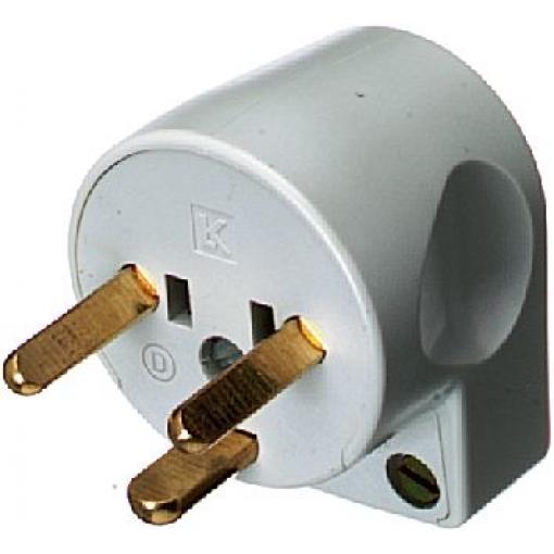 LK Síťová zástrčka barva Šedá, formát pólů: 2+E Dánsko 10A Typ K, Kabel, 250 V Objímka
