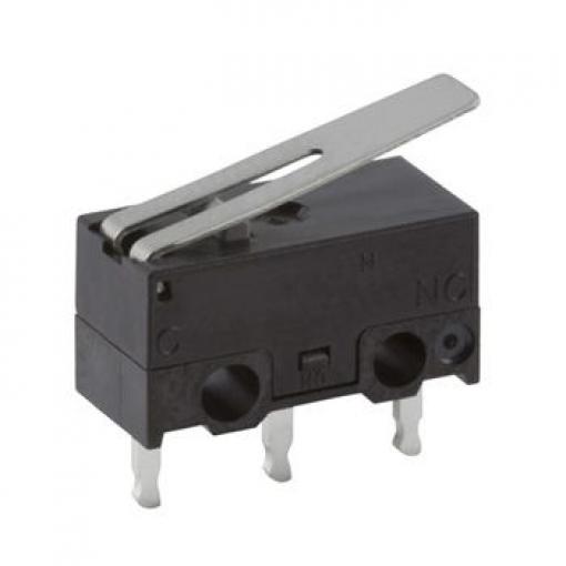 ZF Mikrospínač, typ ovladače: Páka se závěsem SPDT, 30 V dc, 125 V ac, 50 mA, Svorka PCB, IP40, 0.44N