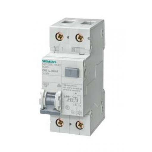Siemens Jistič zbytkového proudu s ochranou proti přepětí, rozsah: 5SU1 2pólový 40 A vypínací citlivost 30 mA,