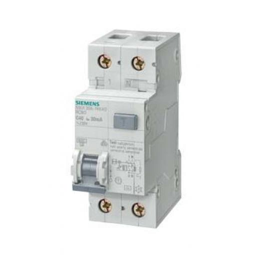 Siemens Jistič zbytkového proudu s ochranou proti přepětí, rozsah: 5SU1 2pólový 8 A vypínací citlivost 30 mA,