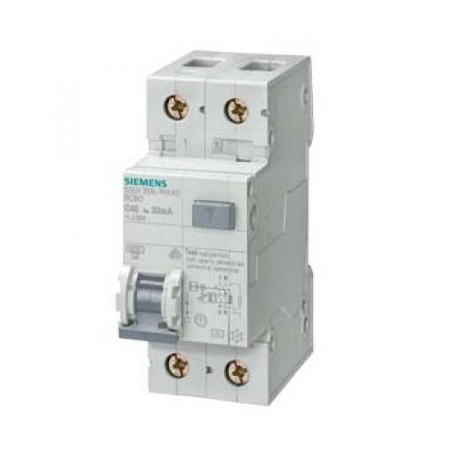 Siemens Jistič zbytkového proudu s ochranou proti přepětí, rozsah: 5SU1 2pólový 40 A vypínací citlivost 30 mA,