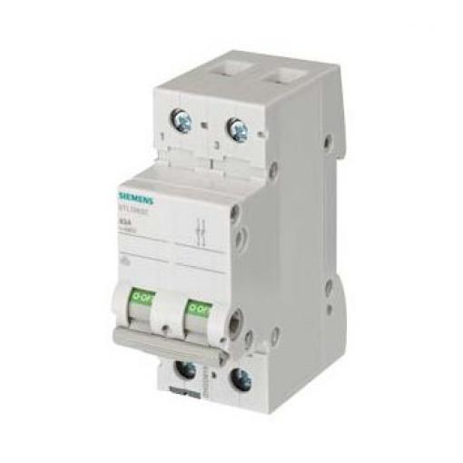 Siemens Oddělovací (hlavní) vypínač, rozsah: 5TL1 2pólový Lišta DIN 63 A