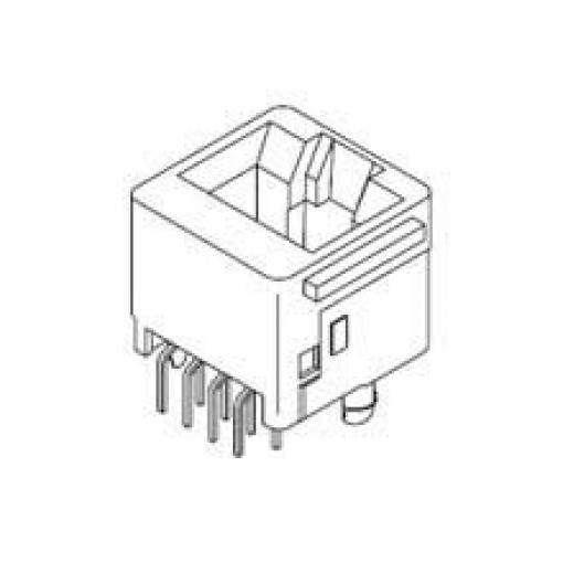Molex Konektor RJ11, řada: 42878 Vnitřní Cat3, počet cest: 1, Svislé, Průchozí otvor Nestíněný, počet portů: 2portový