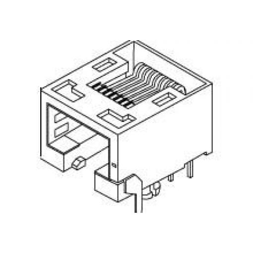 Molex Konektor RJ45, řada: 85504 Vnitřní Cat5e, počet cest: 1, Pravý úhel, Průchozí otvor Stíněné, počet portů: 1portový