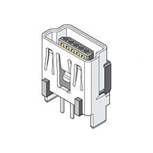 Molex Konektor USB, řada: On-The-Go Vnitřní, počet portů: 1portový, orientace těla: Rovný Micro USB typ B, 30 V,