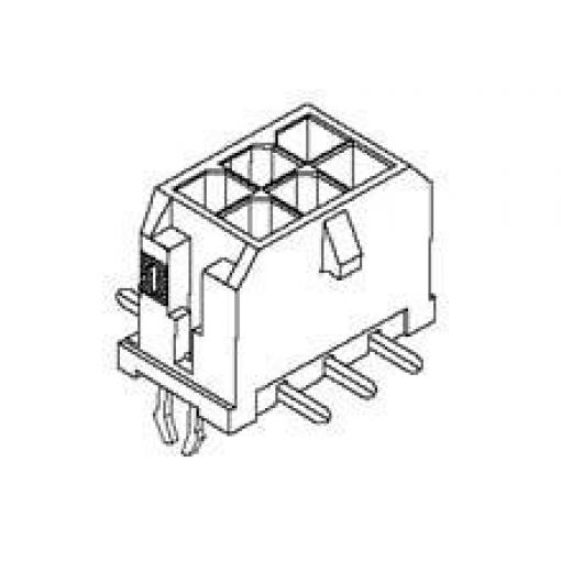Molex Konektor PCB, řada: Micro-Fit 3.0, Vodič-deska, počet kontaktů: 6, počet řad: 2, rozteč: 3 mm, orientace těla:
