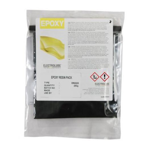 Electrolube Epoxidová pryskyřice a lepidlo, název: Epoxy Resin ER2223 250 g, Černá, Sáček Polybutylenkarbonát