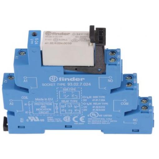 Finder Relé rozhraní 24 V dc DPDT Lišta DIN 38 19.5 mA