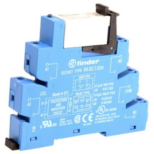 Finder Relé rozhraní 12 V dc DPDT Lišta DIN 38 41 mA