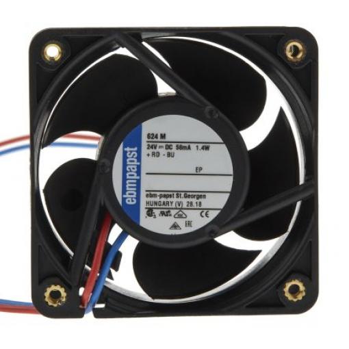 ebm-papst Axiální ventilátor, řada: 620, průtok vzduchu: 30 m³/h 1.5 W 24 V dc 0.12 A IP20 60 mm 60 mm 25.4 mm