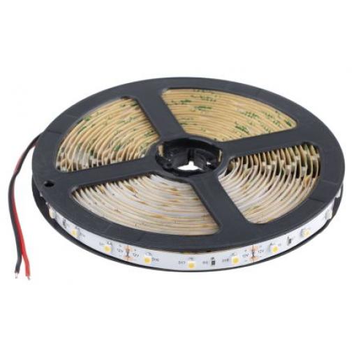 RS PRO Páska LED, řada: LS, počet diod LED/metr: 60, 3200k, Bílá, délka pásky: 5 m, 12 V, napájení na měřidlo: 4.8 W,