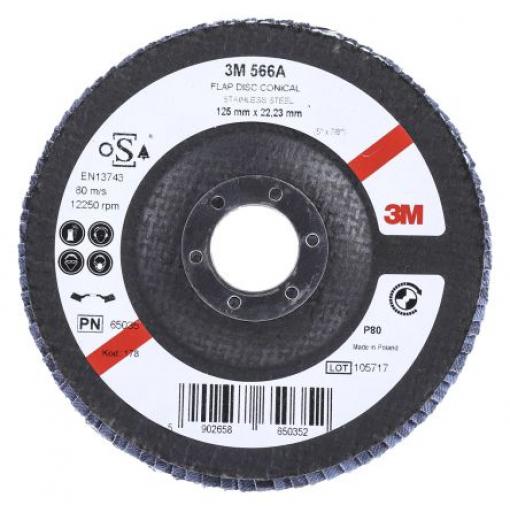 Brusný disk, řada: 566A Zirkonia hliník zrnitost 1 125 mm Střední, max. bezpečná rychlost: 12250 rpm 3M 1 V balení