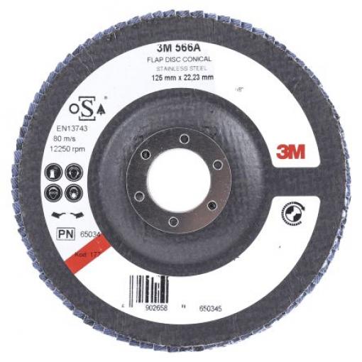 Brusný disk, řada: 566A Zirkonia hliník zrnitost P60 125 mm Střední, max. bezpečná rychlost: 12000 rpm 3M 1 V balení