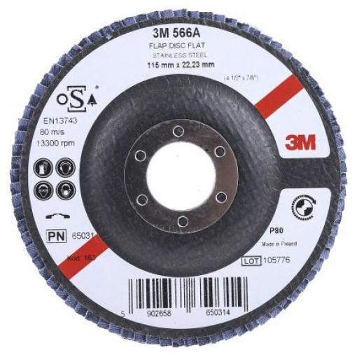 Brusný disk, řada: 566A Zirkonia hliník zrnitost P80 115 mm Střední, max. bezpečná rychlost: 13000 rpm 3M 1 V balení
