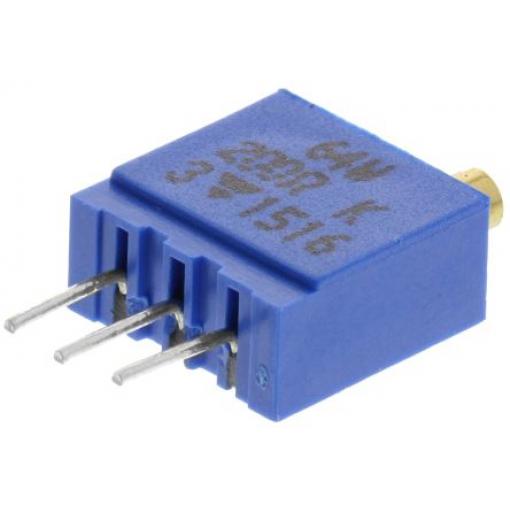 Ladicí potenciometr 200 Ω 10 % ±100 ppm/°C 0.5 W Horní nastavení 19otáčkový, Průchozí otvor, Kolík, řada: 64W Vishay