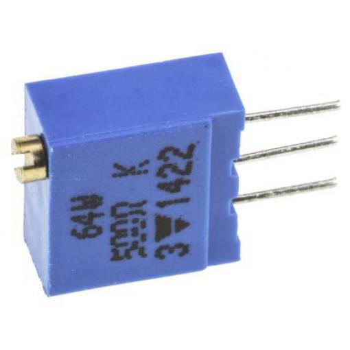 Ladicí potenciometr 500 Ω 10 % ±100 ppm/°C 0.5 W Horní nastavení 19otáčkový, Průchozí otvor, Kolík, řada: 64W Vishay