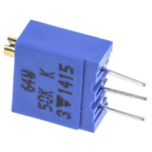 Ladicí potenciometr 50 kΩ 10 % ±100 ppm/°C 0.5 W Horní nastavení 19otáčkový, Průchozí otvor, Kolík, řada: 64W Vishay