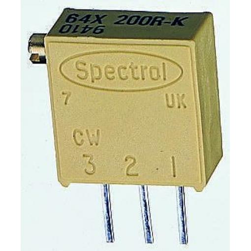 Ladicí potenciometr 100 Ω 10 % ±100 ppm/°C 0.5 W Boční nastavení 19otáčkový, Průchozí otvor, Kolík, řada: 64X Vishay