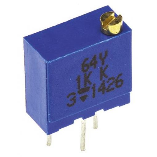 Ladicí potenciometr 1 kΩ 10 % ±100 ppm/°C 0.5 W Horní nastavení, Průchozí otvor, Kolík, řada: 64Y Vishay