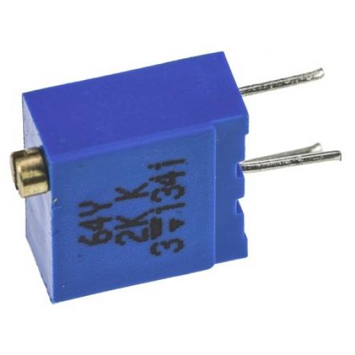 Ladicí potenciometr 2 kΩ 10 % ±100 ppm/°C 0.5 W Horní nastavení, Průchozí otvor, Kolík, řada: 64Y Vishay