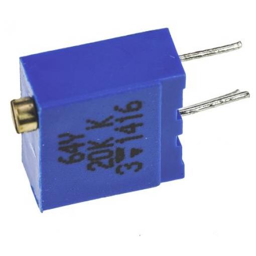 Ladicí potenciometr 20 kΩ 10 % ±100 ppm/°C 0.5 W Horní nastavení, Průchozí otvor, Kolík, řada: 64Y Vishay