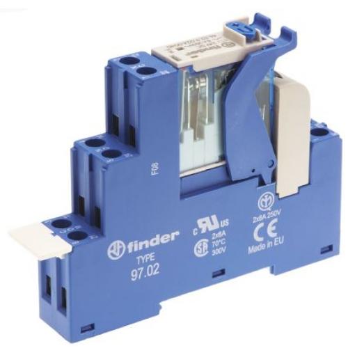 Finder Relé rozhraní 24 V dc DPDT Lišta DIN 4C 20 mA