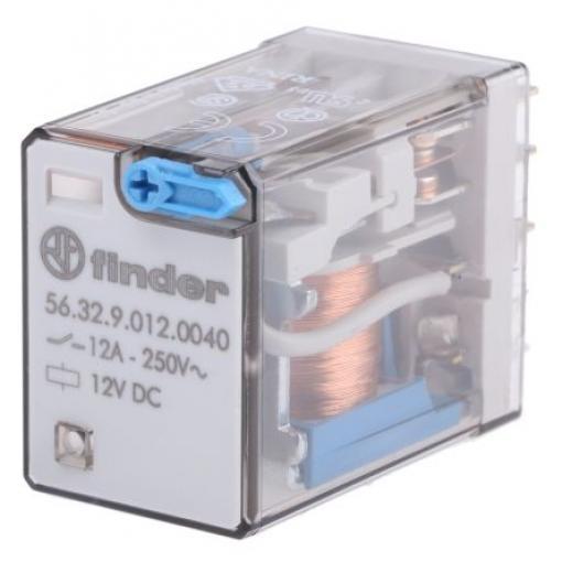 Finder Výkonové relé DPDT 12 A 12 V dc 56