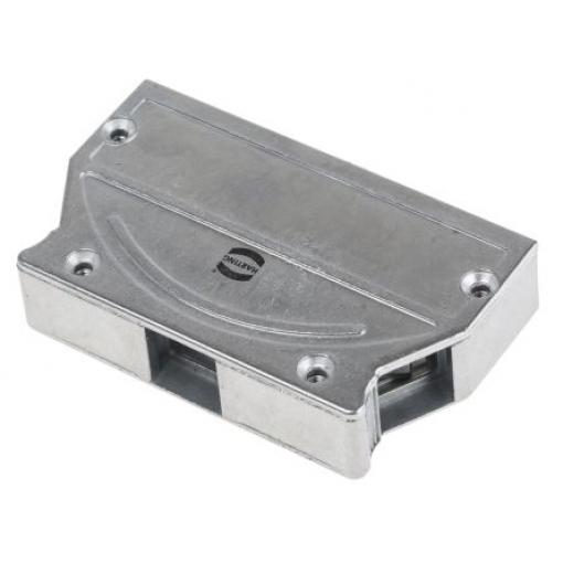 HARTING Plášť D-Sub, orientace těla: Úhlový, Rovný, počet kontaktů: 37, materiál pouzdra: Kov, barva: Stříbrná
