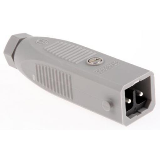 Hirschmann Průmyslový napájecí konektor, řada: ST, IP54, Kabel, formát pólů: 2P, orientace těla: Rovný barva Šedá, 250 V