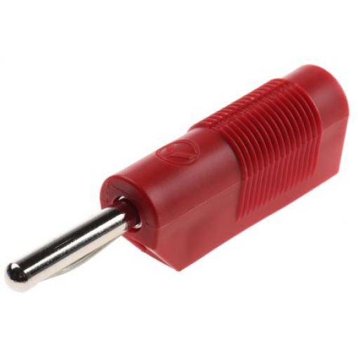 Hirschmann Test & Measurement Banánek, 4 mm, 60V dc, 30A, Červená, Vnější Šroubová, materiál kontaktu: Mosaz, délka: 55