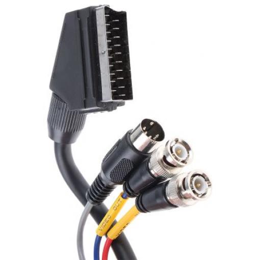 Koaxiální kabel, řada: SCART, Černá 2 m RS PRO S koncovkou