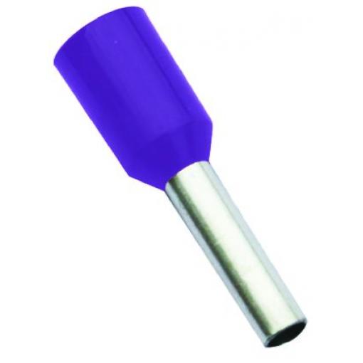 RS PRO Krimpovací dutinka Bootlace Izolované délka kolíku 8 mm Fialová, průměr kolíku: 1.1 mm, max. AWG: 24 AWG, min.