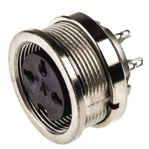 Amphenol Industrial Zásuvka DIN, řada: C 091 D, počet kontaktů: 3, velikost: M16, 300 V ac/dc, orientace těla: Rovný,