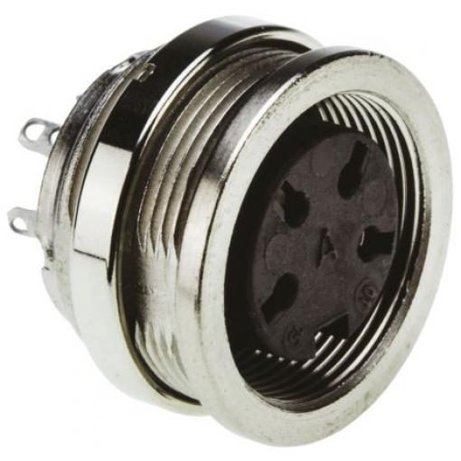 Amphenol Industrial Zásuvka DIN, řada: C 091 D, počet kontaktů: 4, velikost: M16, 300 V ac/dc, orientace těla: Rovný,