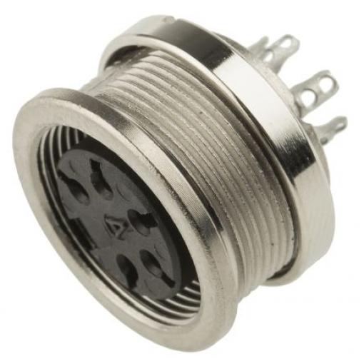 Amphenol Industrial Zásuvka DIN, řada: C 091 D, počet kontaktů: 5, velikost: M16, 300 V ac/dc, orientace těla: Rovný,