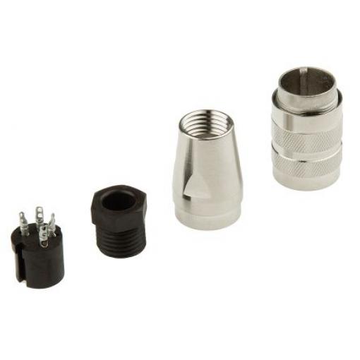 Amphenol Industrial Zásuvka DIN, řada: C 091 D, počet kontaktů: 4, velikost: M16, 300 V ac/dc, orientace těla: Rovný,
